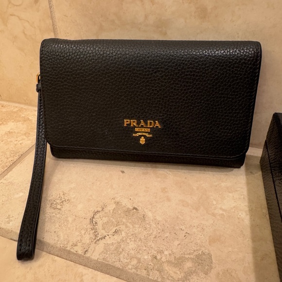 Prada Black Leather Wristlet - Picture 1 of 10